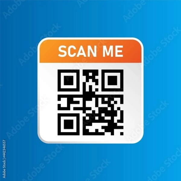Fototapeta Qr code icon. Scanning Identification System. Scan Me. Name scan. Vector illustration.