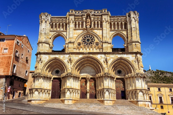 Obraz View of the gothic cathedral in Cuenca, Spain