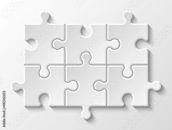 Fototapeta Puzzle piece business presentation. Circle infograph. Step process diagram. Section compare banner.