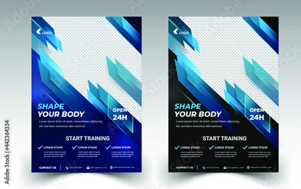 Fototapeta Modern business flyer template with elgand 