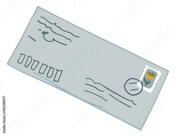 Fototapeta Vintage envelope with letter, old correspondence