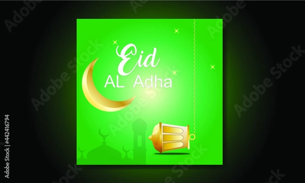 Obraz Eid al adha Mubarak background design with candle