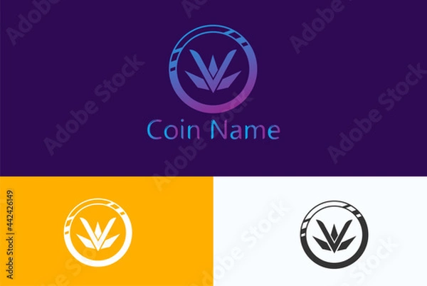 Obraz coin digital logo, crypto currency logo template for coin digital asset 