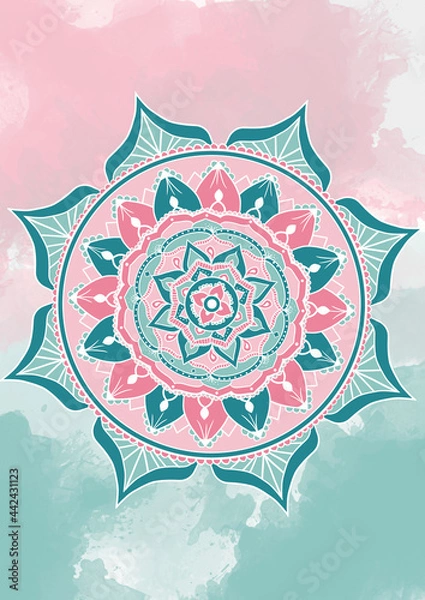 Obraz Pink-Green Mandala Background