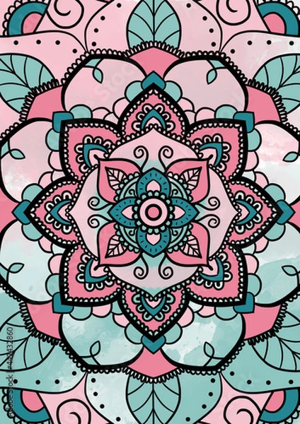 Obraz Blue-Orange Mandala wallpaper