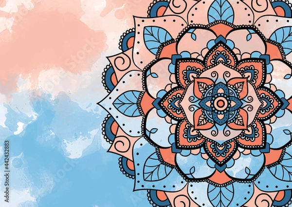 Obraz Blue-Orange Mandala wallpaper