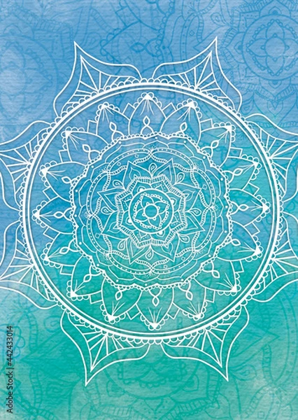 Obraz Blue-Green Mandala wallpaper