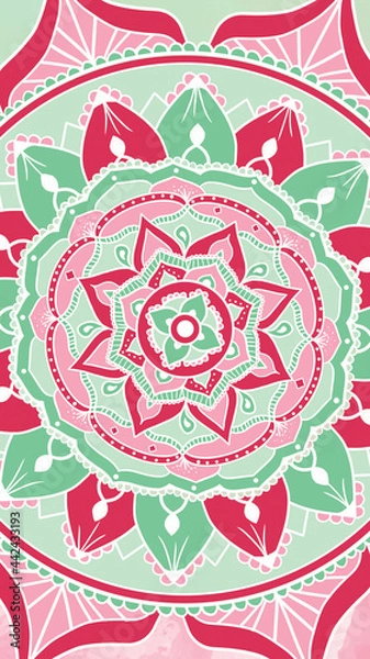 Obraz Green-Magenta Mandala Background