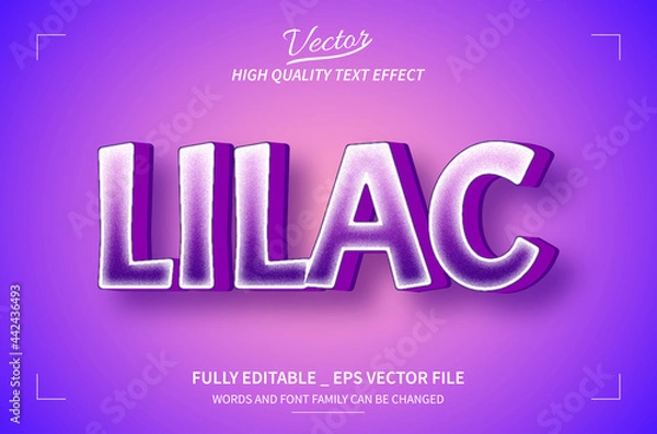 Obraz Lilac 3d style, editable text effect