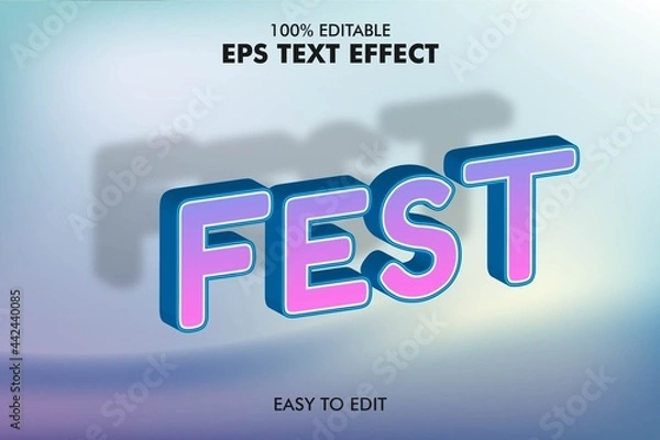 Fototapeta Easy Editable 3D Text Effect Addon EPS File 