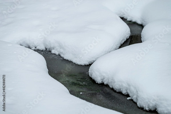 Fototapeta Snow in the stream