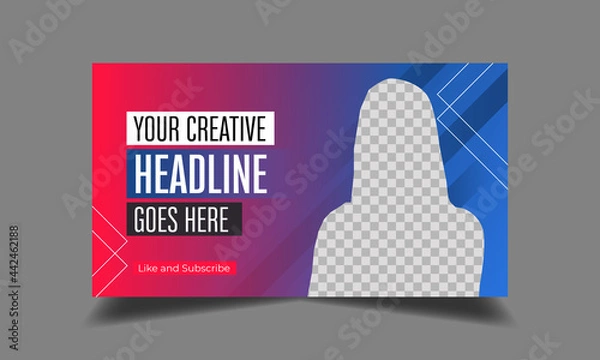 Fototapeta Customizable video Youtube thumbnail and web banner template design