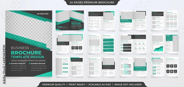 Fototapeta set of a4 business brochure template with abstract style and modern layout