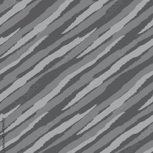 Obraz Black and White Brush Stroke Fur Seamless Pattern