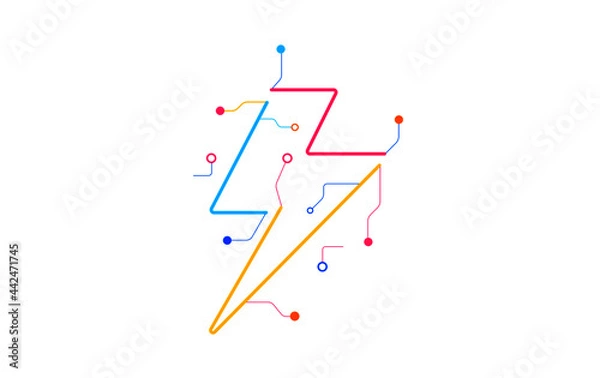 Fototapeta Digital tech power icon vector  background