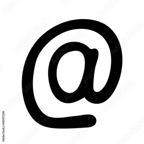 Fototapeta Doodle email address icon web button. Vector illustration. Simple sign icon design