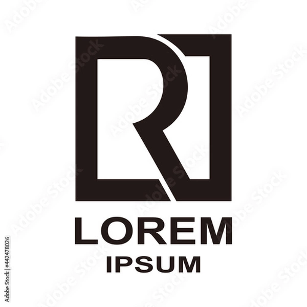 Fototapeta Letter R in a square. Logo vector illustration.