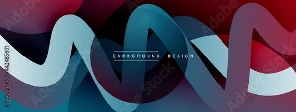 Fototapeta Abstract overlapping lines and circles geometric background with gradient colors
