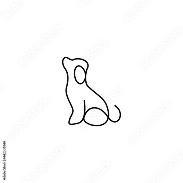 Fototapeta continuous line dog logo vector
