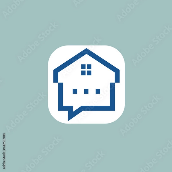 Obraz Creative talk house logo design vector icon