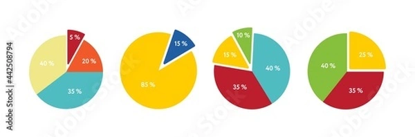Fototapeta Set of icons for creating business infographics. Flat style illustration.