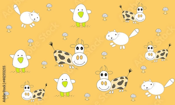 Obraz Animal Prints on Diapers Printing on Cloth Napkins