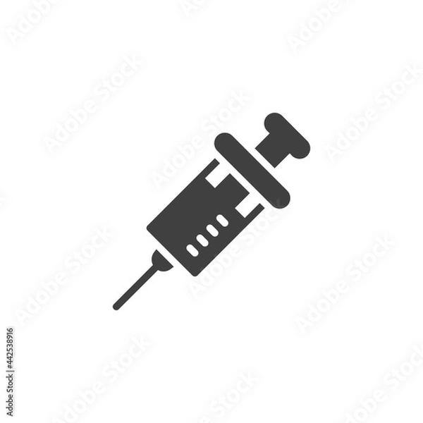 Fototapeta Laboratory syringe vector icon
