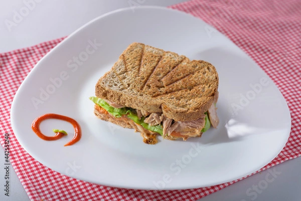 Obraz Tuna toasted sandwich, ready to eat