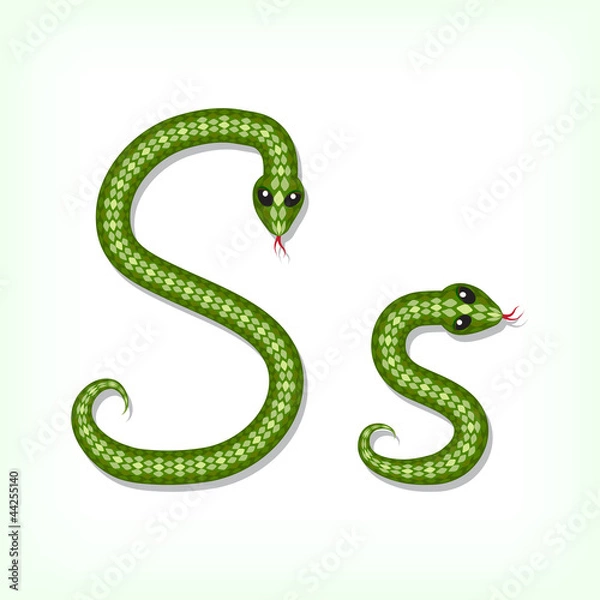 Obraz Czcionka węża. Litery
