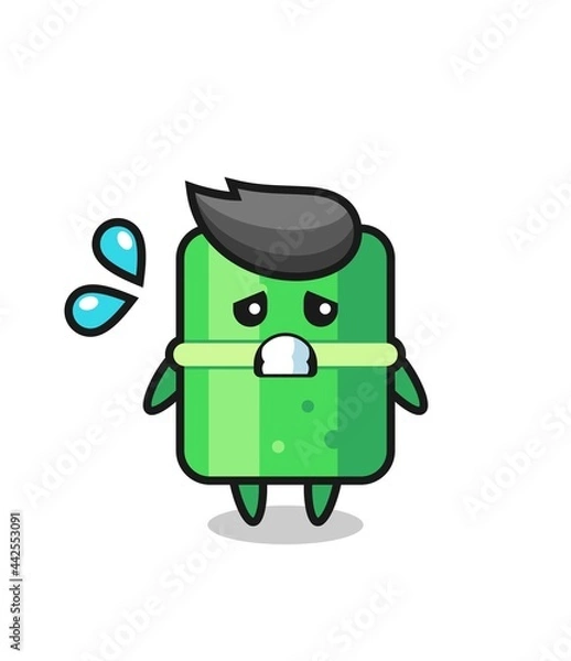 Obraz bamboo mascot character with afraid gesture