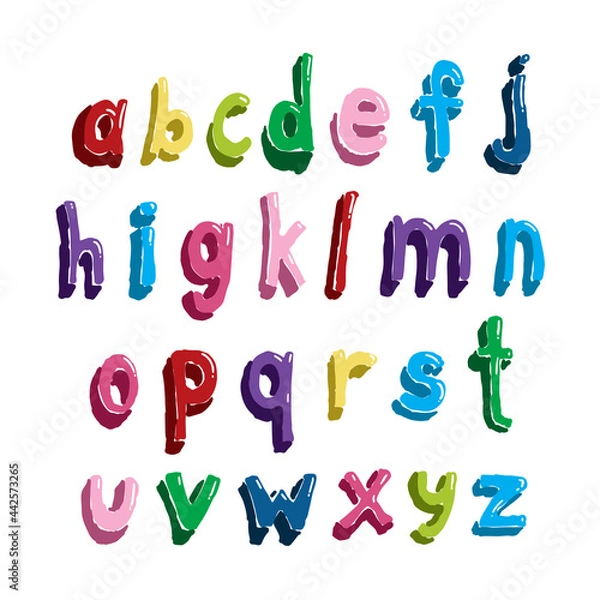 Fototapeta Doodle hand drawn vector cute isolated font
