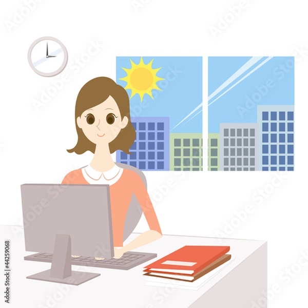 Obraz オフィスワークをする女性