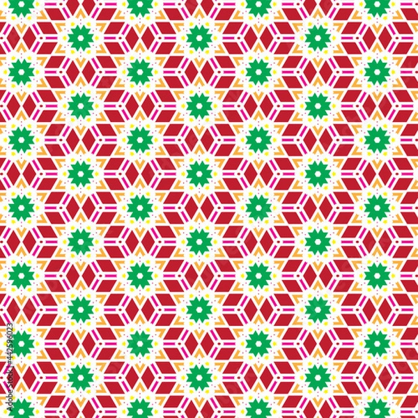 Obraz Beautiful abstract seamless colorful pattern. Use for greeting card, Cloth, Decoration invitation to a wedding, Birthday, Party and other Holidays. Arab, Indian ornament. Vector illustration. EPS 10