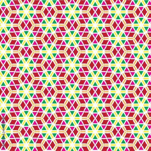 Obraz Beautiful abstract seamless colorful pattern. Use for greeting card, Cloth, Decoration invitation to a wedding, Birthday, Party and other Holidays. Arab, Indian ornament. Vector illustration. EPS 10