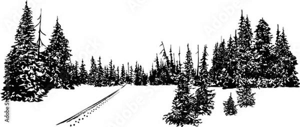 Obraz Winter hunting with a dog