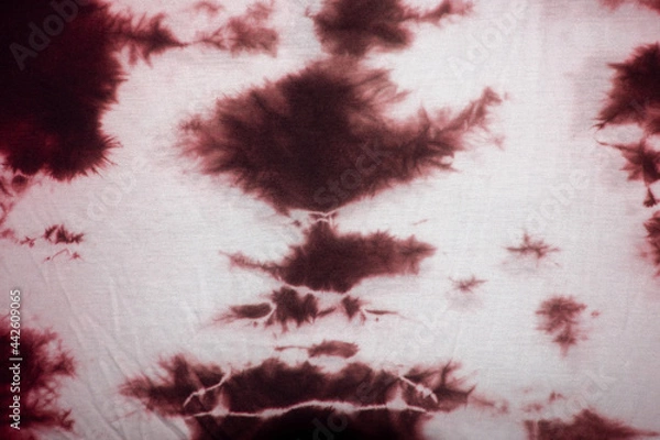 Obraz Red and white tie dye fabric background