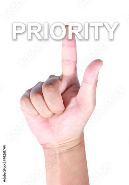 Fototapeta Hand touching priority