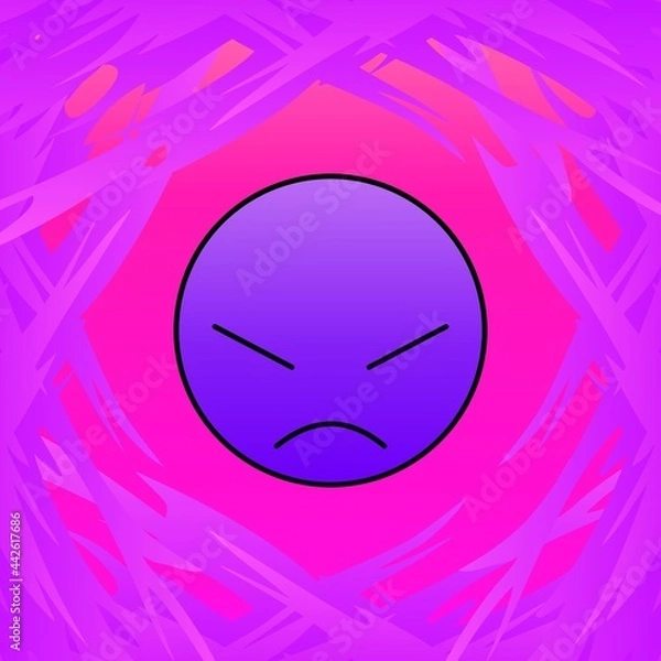 Obraz Angry face in purple with fire 07