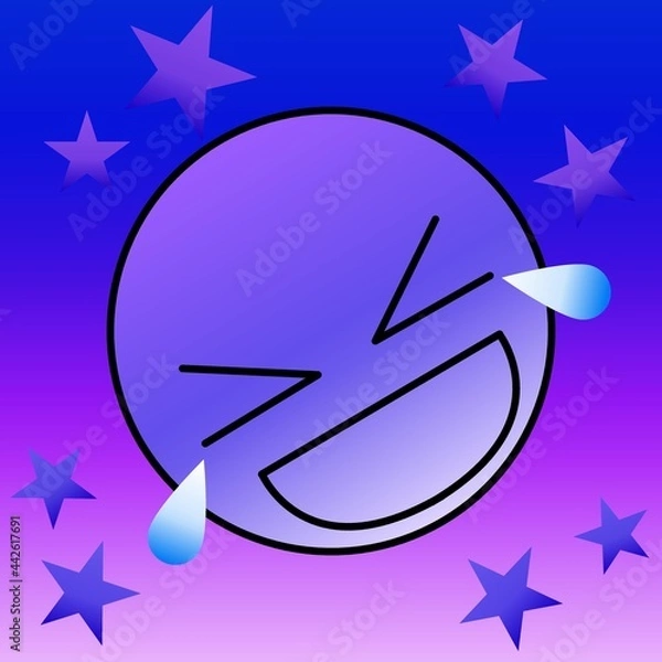 Obraz Happy face in purple with star 02