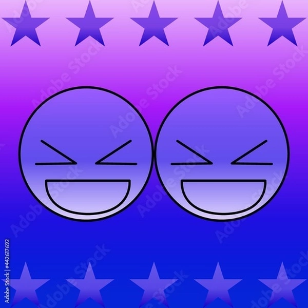 Obraz Happy face in purple with star 05