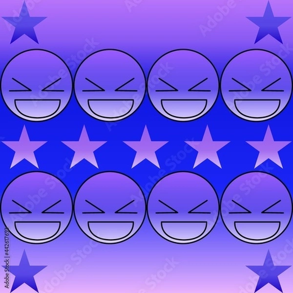 Obraz Happy face in purple with star 04