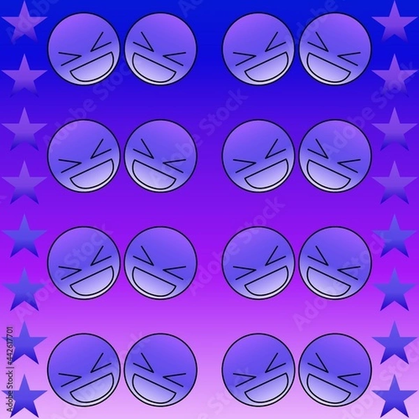 Obraz Happy face in purple with star 07