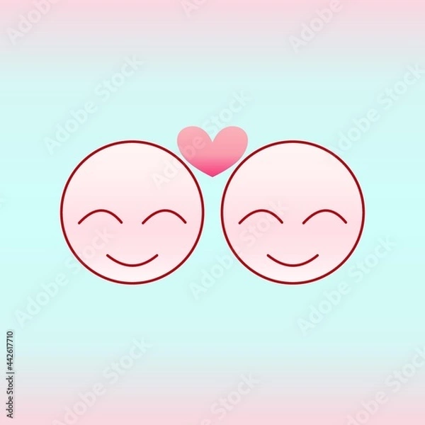 Obraz Love face in red with heart 02