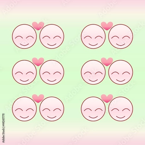 Obraz Love face in red with heart 03