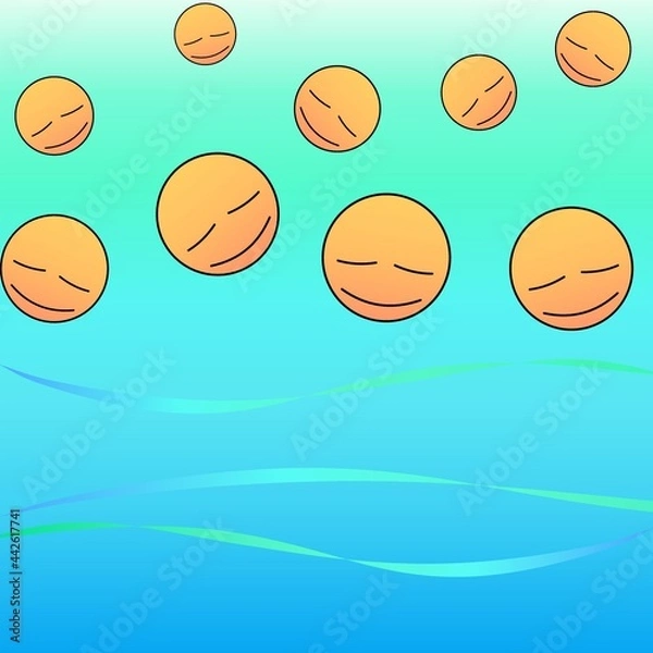 Obraz Relax face in orange with ocean 06