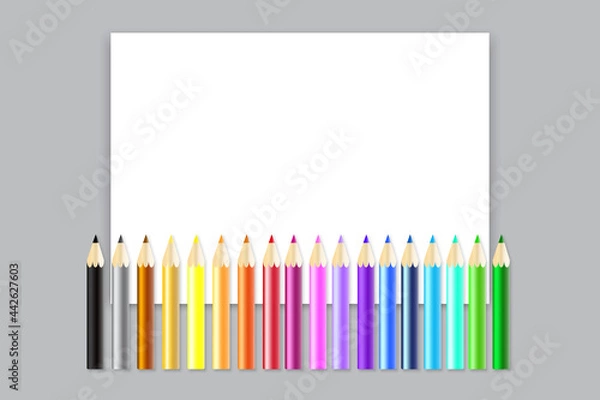 Fototapeta Flat pencils. Pencils. Colorful palette. School icon. Vector illustration. Stock image.