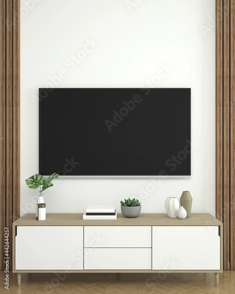 Fototapeta Living room with TV and furniture