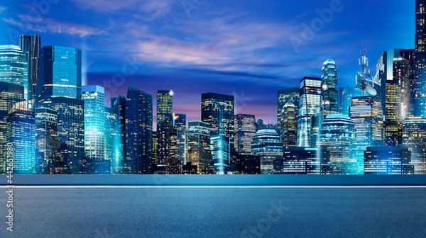 Fototapeta building at city, night city