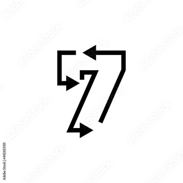 Obraz 7 seven number recycle logo vector icon illustration