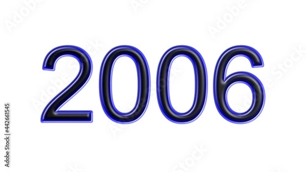 Fototapeta blue 2006 number 3d effect white background